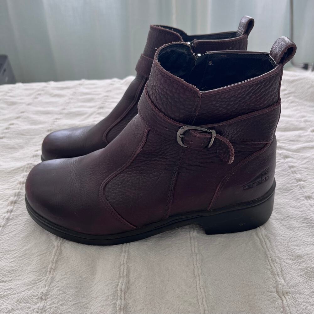 Dansko Oxblood Leather Buckle Ankle Boots EU 38